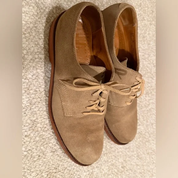L.L.Bean Made in USA Suede Bucks Men’s 8.5 Tan Oxford Shoes - Picture 6 of 14